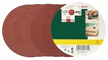 Bosch 25tlg. Schleifblatt-Set verschiedene Materialien für Exzenterschleifer (Körnung 120)