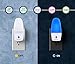 Plug in Light Sensor LED Blue Night Light for Bathroom, Kitchen, Hallway 2 Pack, 0.5W