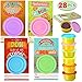 JOYIN 28 PCS Valentine Day Gift Cards with Colorful Playing Dough for Kids Party Favors, Valentine's Classroom Exchange Prize