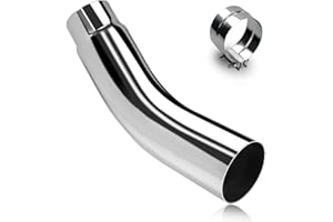 LIWEDFG 5 Inch (ID) Diesel Exhaust Elbow Tip, Turn Down Exhaust Pipe Elbow 5'' Inlet 6'' Outlet 23'' Long chrome Stainless Steel Side Exit Exhaust Tip