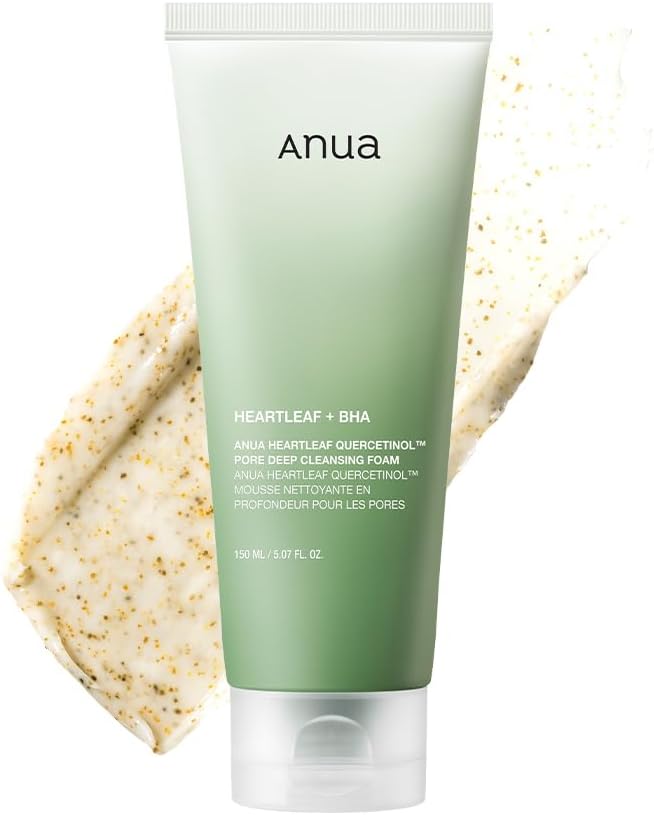 Anua Heartleaf Quercetinol Pore Deep Cleansing Foam, 5.07 fl.oz | Face wash for Pore Refining Cleanser, Hydrating Daily Clean
