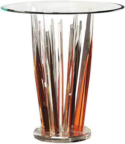 Shahrooz Crystals Bar Stand with Glass, Thick Orange/Brown/Yellow