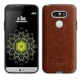 LG G5 Case [Tridea] Power Guard Premium Synthetic Leather Bumper [Shock Absorbent][Scratch-Resistant] Case for LG G5 (2016) [Brown]