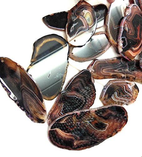 Agate Slice Pendant, Red & Black Agate, 2-3.5 Inch, 1 Pc, Unisex, Nature Theme