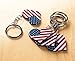 Juvale American Flag Heart Keychain - Patriotic Party Favors & American Flag Party Gifts - Backpack Keychain & USA Key Ring Bulk - 24-Pack, Plastic/Steel, Heart-Shaped