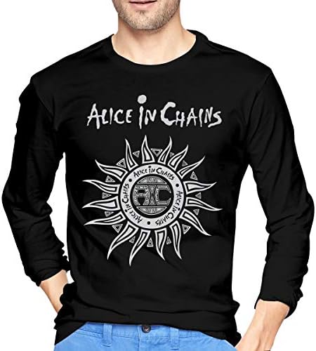 NeedLove Mens Fashion Alice in Chains Long Sleeve T Shirts Black