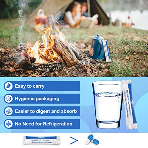 Probiotics for Women 100 Billion CFU with Prebiotics and Enzymes, Probiotic Powder for Adult, Men, Kids, Shelf Stable Probiotic Supplement for Digestive Health