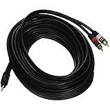 Monoprice 105601 25-Feet Premium Stereo Male to 2RCA Male 22AWG Cable - Black