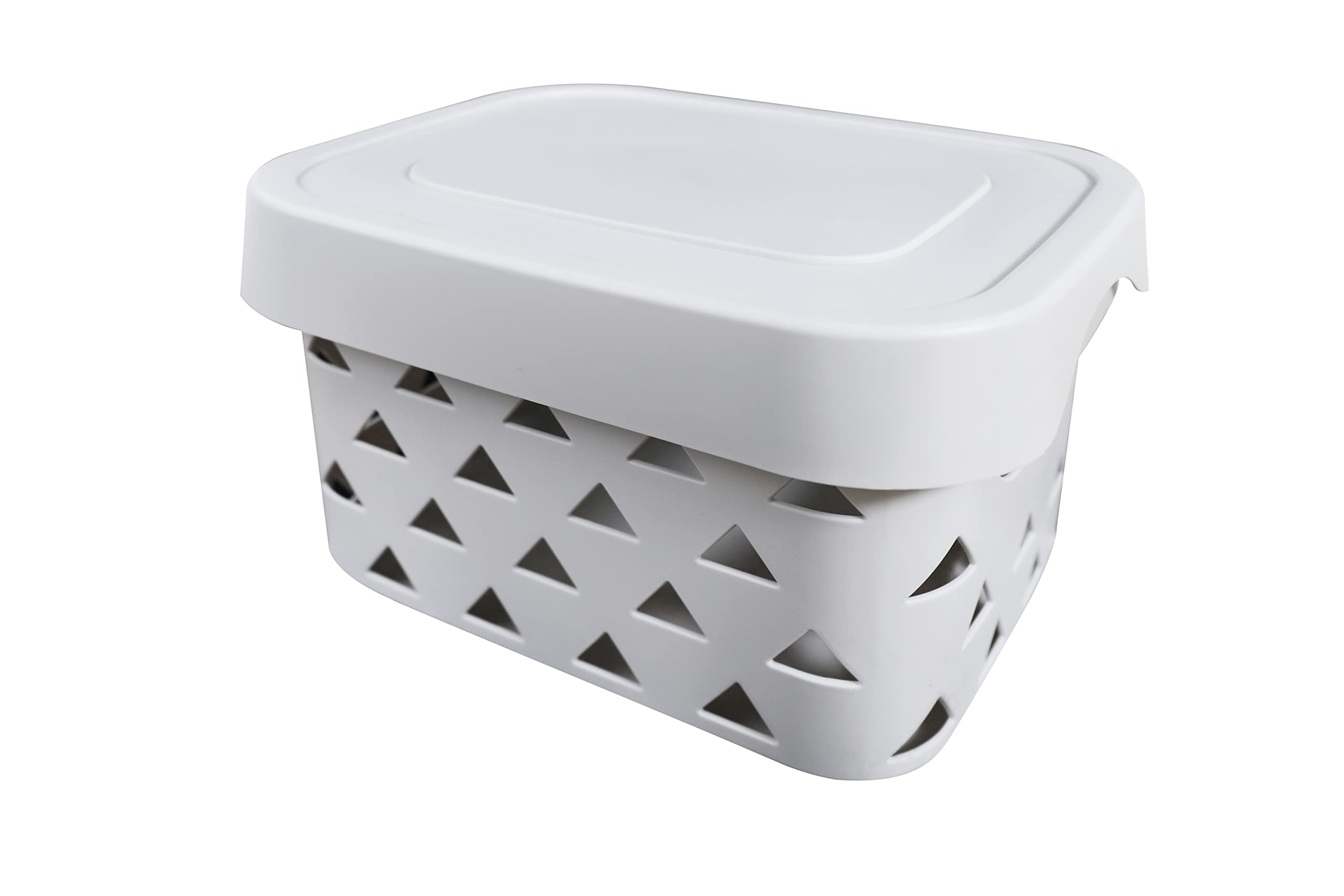 Blue Canyon Pyramids Storage Box W/Lid Light Grey