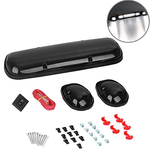 Buy 3pcs Smoked Cover Cab Roof Top Marker Lights White 30 LED Running