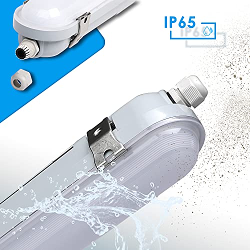 TenArea Feuchtraumleuchte LED 60cm 20W 2160LM, Verknüpfbar Werkstattlampe IP65 Wasserfest, LED Röhre Wannenleuchte für… – Bild 3
