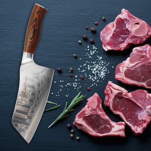 TUO Cutlery Cleaver Knife Japanese AUS10 Damascus Steel Chinese