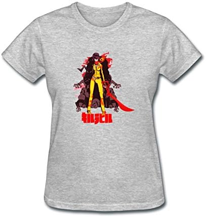 Wihuae Women's Kill La Kill Design T Shirt Grey
