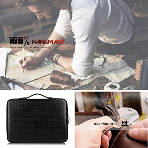 FYY 12"13.3" [Waterproof Leather] [Solid Hard Shape] Laptop Sleeve Bag