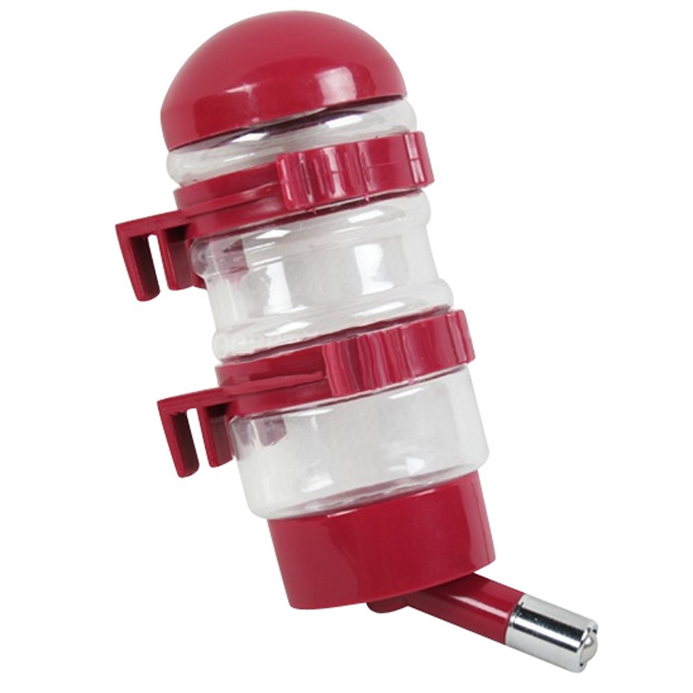 DELIFUR Portable Dog Travel Water Kettle Cat Dog Water Dispenser Pet Travel Water Bottle Foldable Pet Dog Cat Travel Water Drinking Feeder (Red)