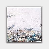 Framed Canvas Wall Art Abstract Color Painting Canvas Prints Home Artwork Decoration for Living Room,Bedroom - 16x16 inches