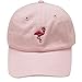 City Hunter C104 Flamingo Small Embroidery Cotton Baseball Cap 13 Colors (Pink)