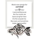 Black Rose Self-Love Ring Burned and Survived Self-Love Ring Blooming From Darkness Black Rose Rings Love All Parts Of Yourself Creative Inspiration Inspirational Jewelry Gifts For Women