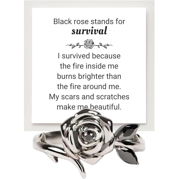 Anillo Amor Propio Anillo De Rosa Negra Con Amor Propio Quemado Y