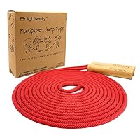 Brightedly 16ft Long Jump Rope Kids - Classic Look Wooden Handle - Durable Kids Jumping Rope - Skipping Rope - Outdoor Fun Activity, Great as a Gift or Party Favor