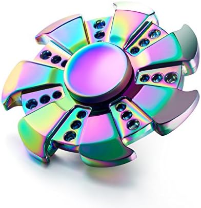 Metal Fidget Spinner With Stainless Steel Bearing for Focusing - Twistech Hand Spinner (Rainbow WindFire)