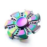 Metal Fidget Spinner With Stainless Steel Bearing for Focusing - Twistech Hand Spinner (Rainbow WindFire)
