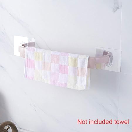 Portasciugamani Organizzatore Comodo Supporto Monopalo Da Appendere In Plastica Senza Fori Montaggio A Parete Bianco Rosa Taglia Libera Amazon It Casa E Cucina