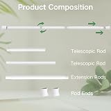 Venwemong Telescopic Curtain Rod 85-160 cm White No Drilling Extension view 5