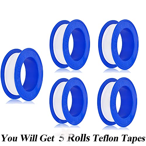 1/2 by 32.8 Feet Teflon Tape, 5 Rolls Plumbing Tape, Thread Seal Tapes