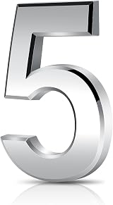 Vicloon 3D Door Numbers 3 Inches Self-Adhesive Silver Waterproof Address Numbers