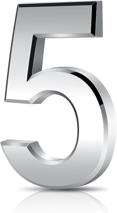 Vicloon 3D Door Numbers 3 Inches Self-Adhesive Silver Waterproof Address Numbers