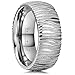THREE KEYS JEWELRY 4mm Womens Tungsten Wedding Ring White/Red Imitated Color Stones Inlay Rose Gold Black Bands
