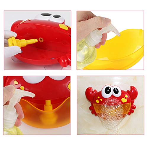 Gosear Bubble Machine, Bubble Blower, Bubble Maker Cute Funny Crab Shape Music Bubble Maker Machine Blower Toy with 12 Songs for Children Kids Baby Showers Bath Swimming Pool Bathtub - Thumbnail 3