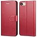 iPhone 8 Case, iPhone 7 Wallet Case, TUCCH Premium PU Leather Flip Folio Wallet Case with Card Slot, Stand Holder, Magnetic Closure [TPU Shockproof Interior Protective Case] Compatible iPhone 7/8, Red