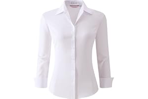 ALEX VANDO Womens Dress Shirts Regular Fit Long Sleeve Stretch Work Shirt