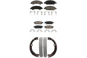 Transit Auto - Front Rear Ceramic Brake Pads And Parking Shoes Kit For Chevrolet Silverado 1500 GMC Sierra Tahoe Suburban Yukon Cadillac Escalade XL ESV LD Limited KCN-100133
