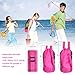 EocuSun Large Mesh Beach Bag Tote Durable Sand Away Drawstring Beach Backpack Swim and Pool Toys Balls Storage Bags Packs, Stay Away From Sand and Water, Toy Not Included, Hot Pink