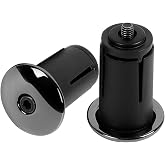 LIFTATAPA 1Pairs Bike Handlebar Bar End Plugs, Aluminum Alloy Road Bicycle Grip, Expanding Adjustable Locking Caps Suits 17.5-23mm Handlebars for Mountain/City/Road Bikes (Black)