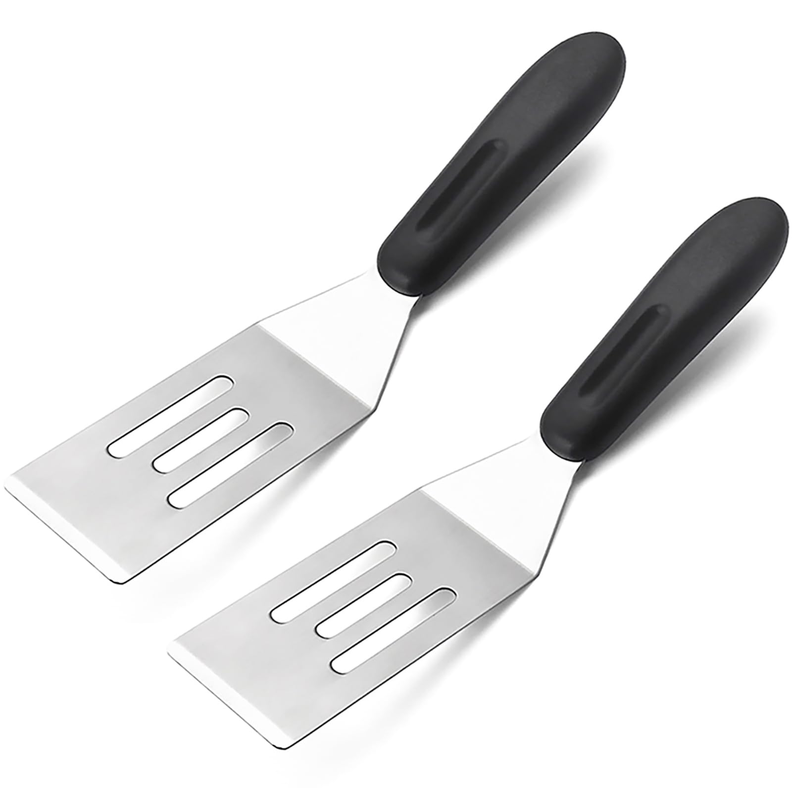Photo 1 of ?2 Pack? Small Metal Spatula Set, Mini Stainless Steel Serving Spatulas for Kitchen Use, Ideal for Flipping Pancake, Brownie, Cookie, Cake, Egg – Professional Cooking & Baking Utensil
