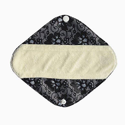 8" Bamboo Mama Cloth/ Menstrual Pads/ Reusable Sanitary Pads / Panty Liners (Black lace)