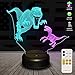 3D Night Light, Dual-Color Smart Touch Remote Control USB & Battery Powered 7 Colors Changing Dinosaur Bedside Desk Lamp Perfect Christmas Birthday Gift Toys for Baby Kids Adults Lover Friends