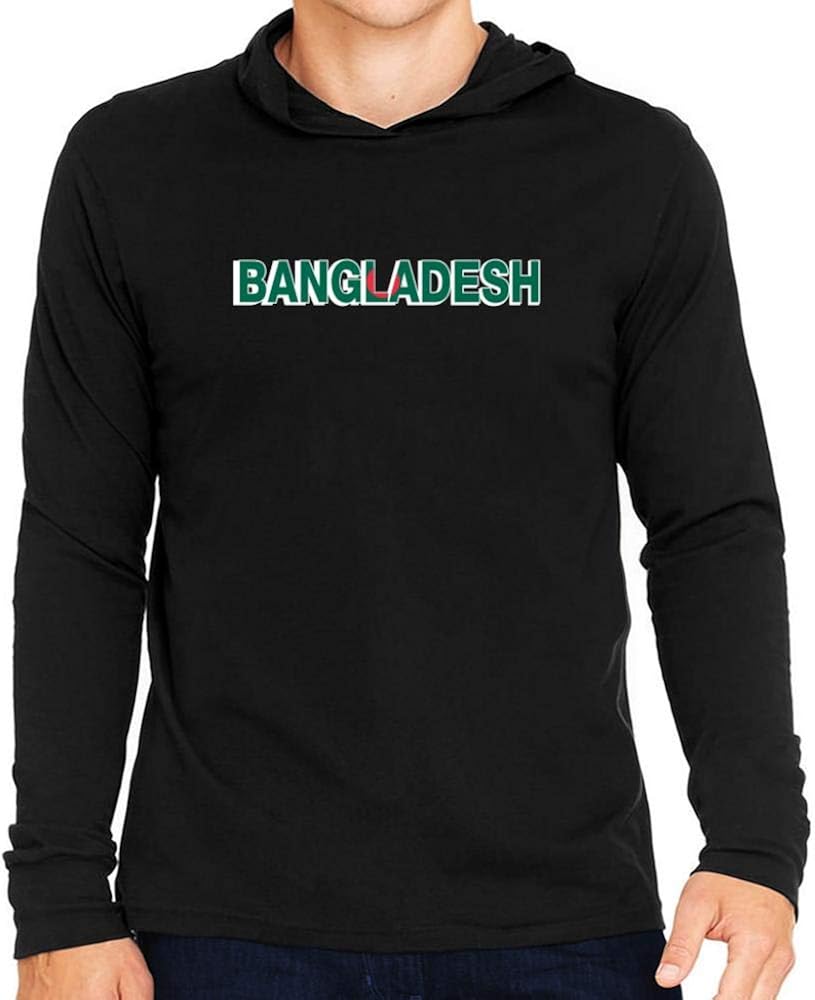 Idakoos Bangladesh Country Flag Hooded Long Sleeve TShirt at Amazon