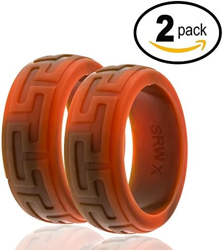 Heavy Duty Silicone Wedding Ring THICKEST &amp; STRONGEST Wedding Bands w/Unique Designs- for our Toughest Customers- Easy Exchanges