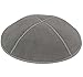 Zion Judaica Genuine Suede Kippot Bulk Packs or Single Pieces Free Clips (1PC, Medium Grey)