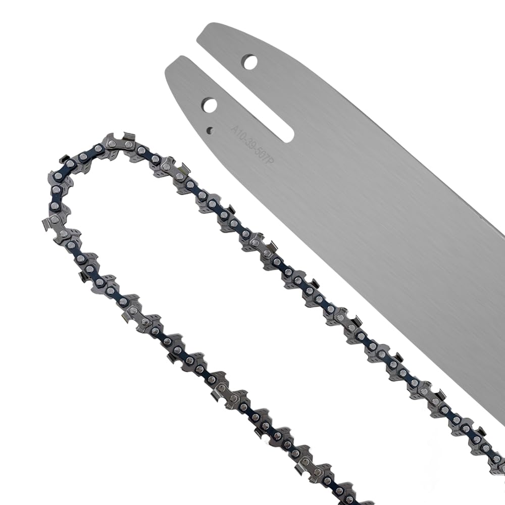 Photo 1 of 10 Inch Pole Saw Chain and Guide Bar Combo, Replacement Chainsaw Chain for Echo PPF-225 PPT-266, for Makita EY401MP PS-CS1, for Atlas 56934, for POULAN PLN1510, for Oregon S39 Chains, (3/8 050 39DL)