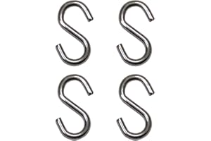 Tri Surge S Hook - Marine Grade 316 Stainless Steel 1.56" Long, 5/32" Thick Metal Hook for Hanging and Utility Use (4) S-Gancho