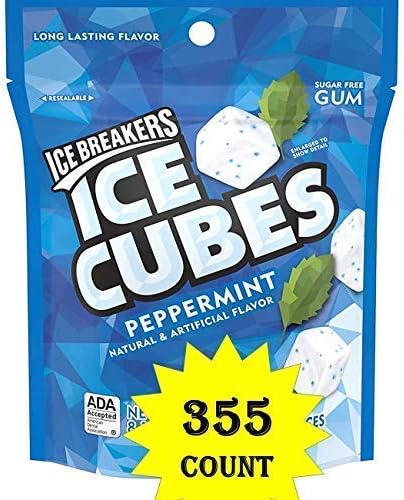 Ice Breakers, Ice Cubes Gum in Peppermint Sugar Free with Xylitol, 355 count total (355 count total)