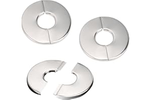 SMRTCOL 3 Pack Wall Split Flange Self-Adhesive Split Flange for Pipes 28mm Snap-On Cover, Stainless Steel Decorative Pipe Ring for Water/Drain/Gas Lines