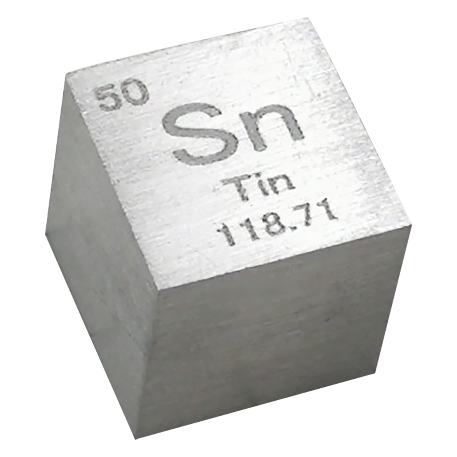 Tin Cube - 10mm Pure Metal Element Cubes - Laser
