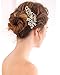 Pack of 4 Bridal Wedding Hair Comb Overtone Rose Gold Crystal Rhinestones Pearls Women Hair Side Combs Bridal Head Pin Headpiece